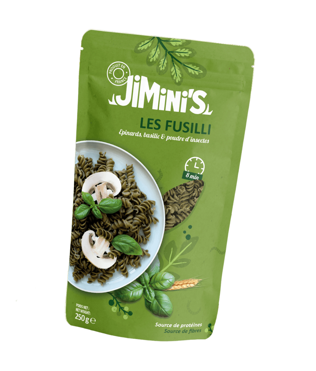 Jimini's - Basil pasta with edible insects powder