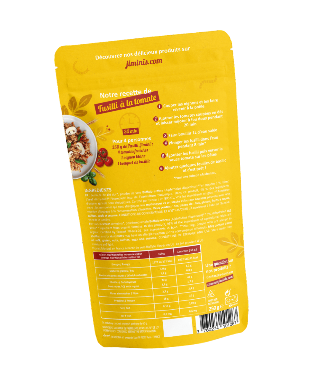 Jimini's - Pasta with edible insects powder