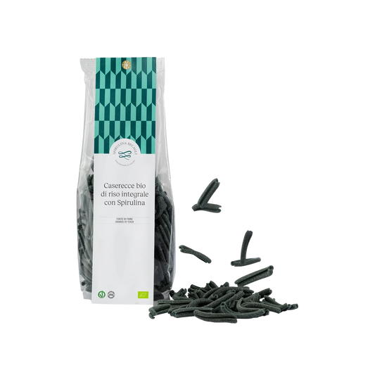 Rice pasta with spirulina - caserecce