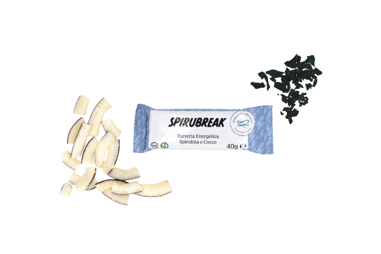 Energy bar coconut and spirulina