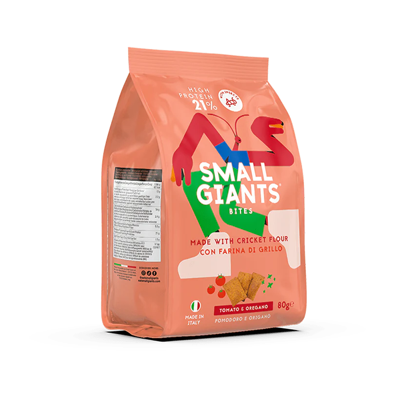 Small Giants - Edible crickets crackers tomato and oregano