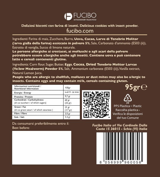 Fucibo - Cocoa corn cookies with insect powder - 21bites