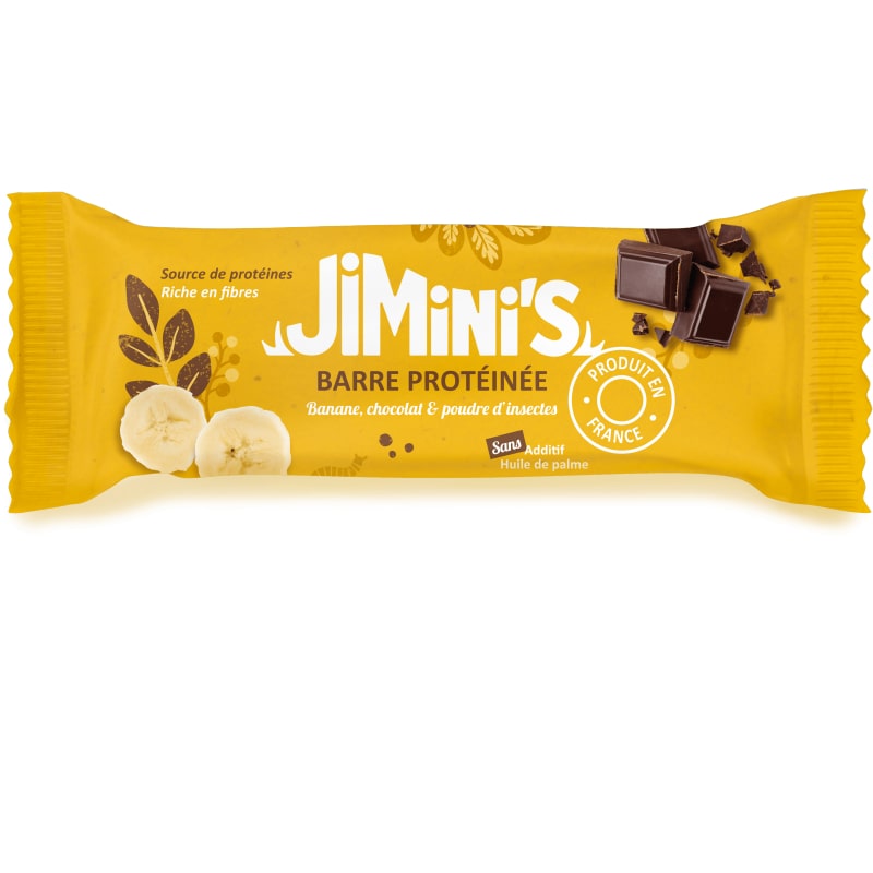 Jimini's - Banana Dark Chocolate insect protein bar - 21bites