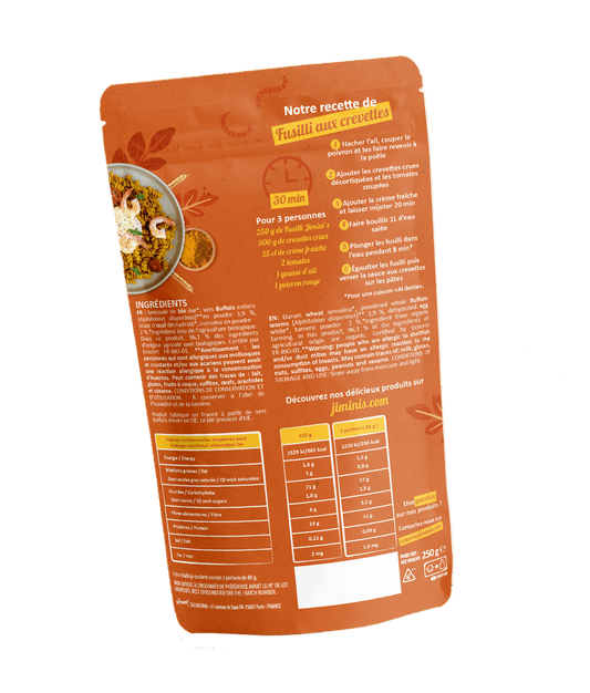 Jimini's - Pasta Turmeric Fusilli with insect powder - 21bites