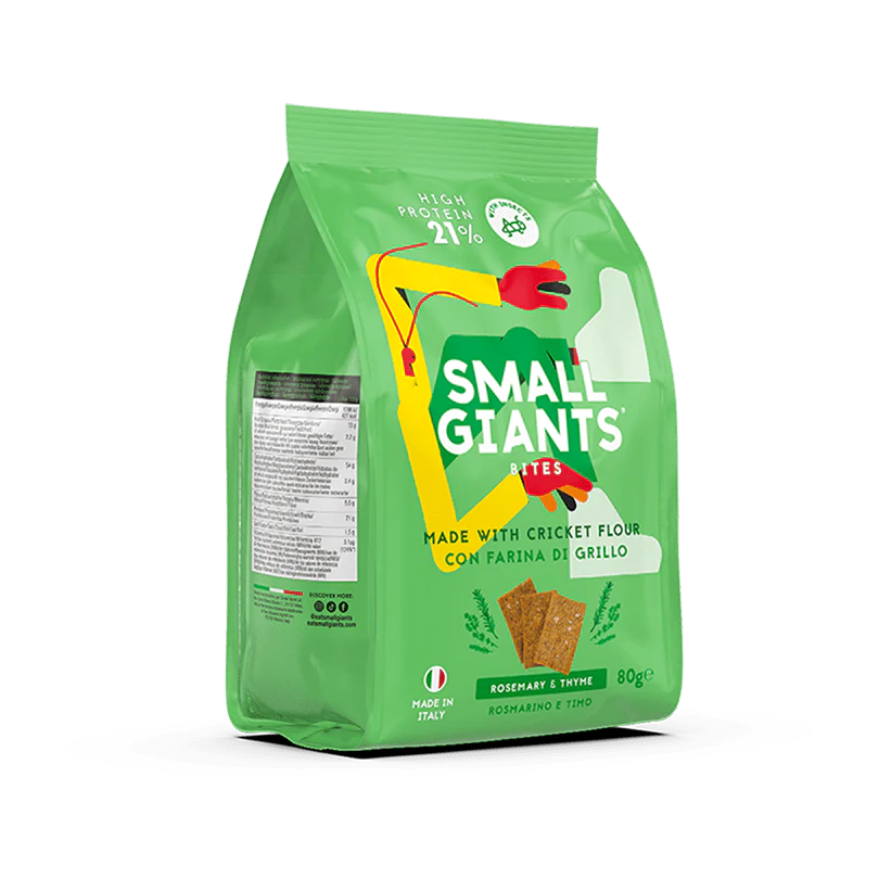 Small Giants - Edible crickets crackers Rosemary and thyme