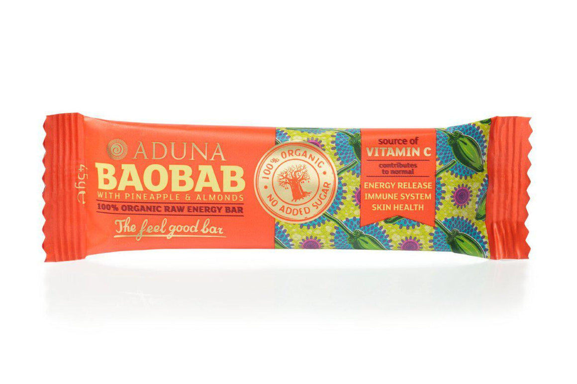 Aduna Baobab pineapple and almonds energy bar